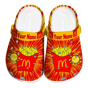 Personalized McDonald's Fries Sunburst Red Yellow Clogs