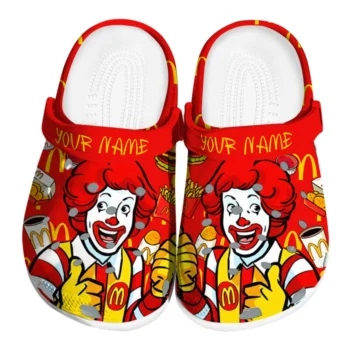 Personalized McDonald's Mascot Head Red Yellow Clogs