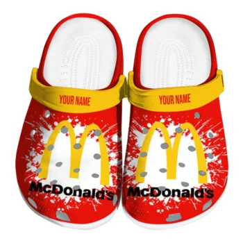 Personalized McDonald's Name Panel Red Yellow Clogs