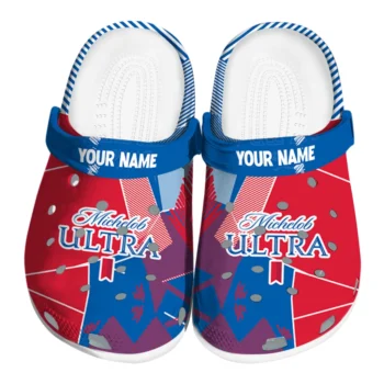 Personalized Michelob Ultra Central Red Blue Clogs