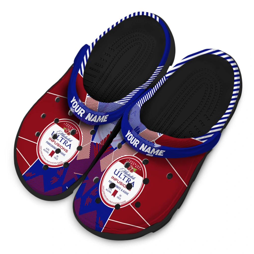 personalized-michelob-ultra-geometric-fusion-red-blue-clogs-latest-model-hey-clogs.webp