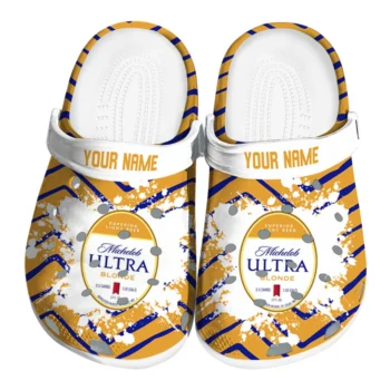 Personalized Michelob Ultra Logo Orange Blue Clogs