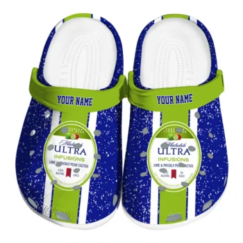 Personalized Michelob Ultra Name Panel Blue Green Clogs