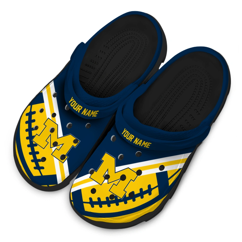 personalized-michigan-wolverines-football-motif-clogs-latest-model