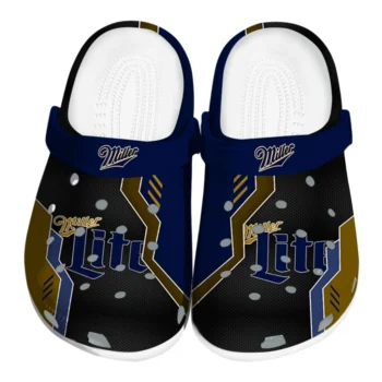 Personalized Miller Lite Miller Script Blue Gold Clogs