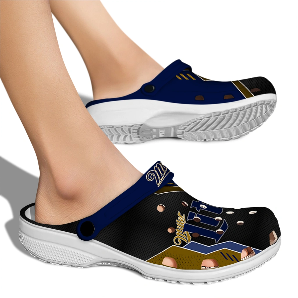 personalized-miller-lite-miller-script-blue-gold-clogs-fashion-forward-hey-clogs.webp