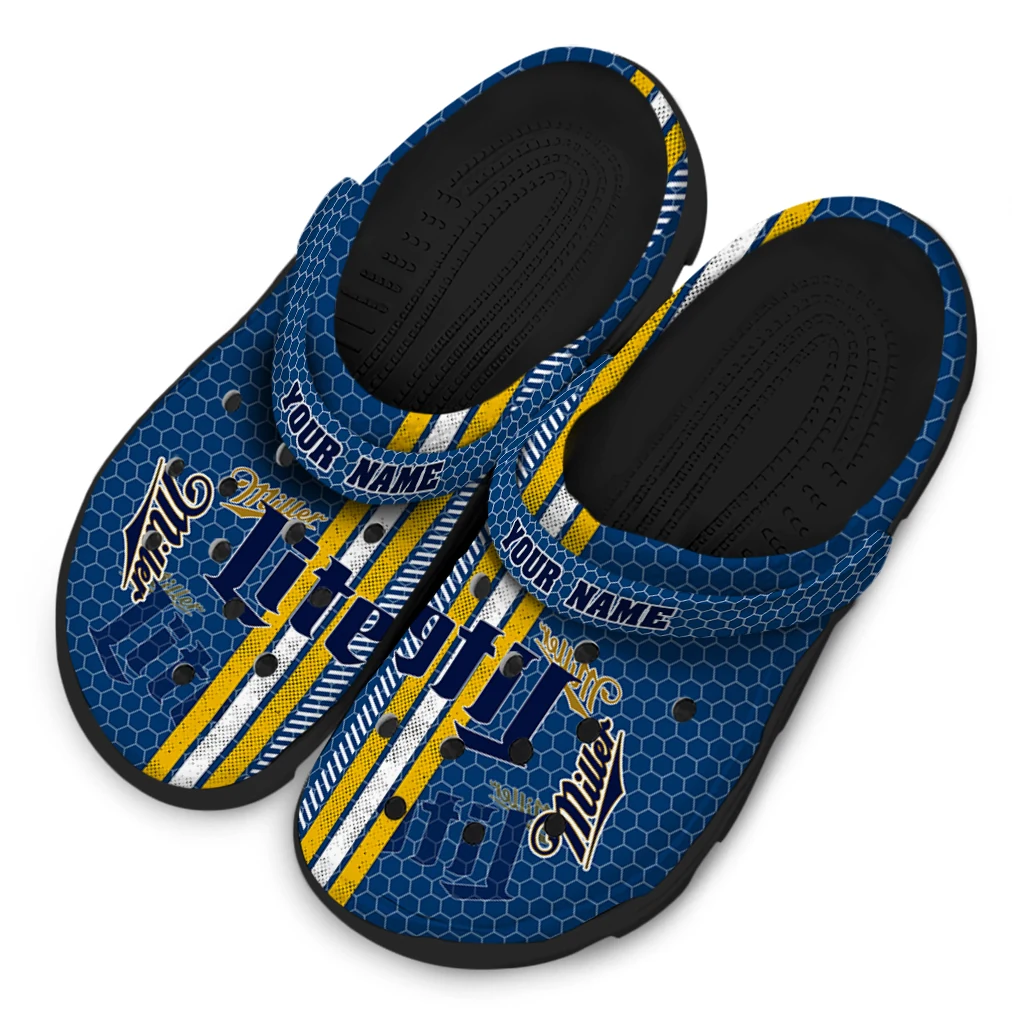 personalized-miller-lite-stripes-blue-yellow-clogs-latest-model-hey-clogs.webp