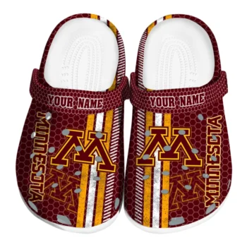 Personalized Minnesota Golden Gophers Contrasting Stripes Clogs