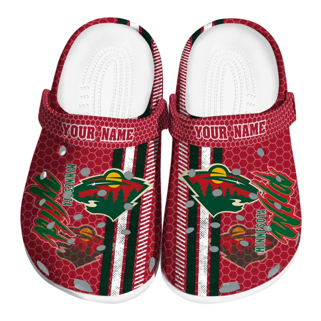personalized-minnesota-wild-contrasting-stripes-clogs-best-selling personalized minnesota wild contrasting stripes clogs best selling