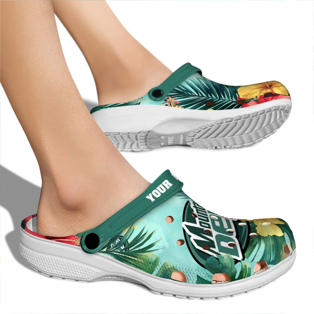 personalized-mountain-dew-hawaii-green-red-clogs-fashion-forward-hey-clogs.webp