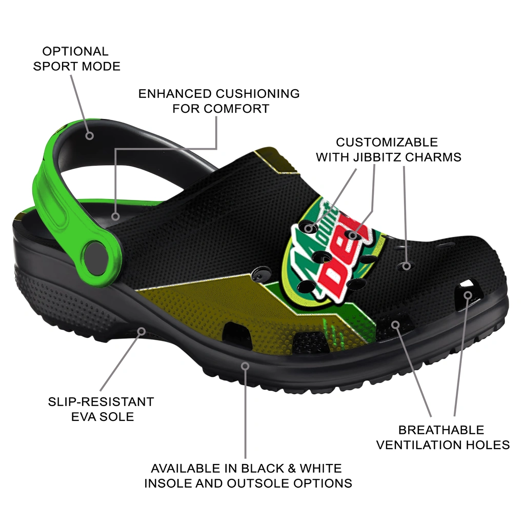 personalized-mountain-dew-label-green-black-clogs-new-arrival-hey-clogs.webp