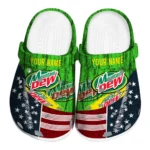 personalized-mountain-dew-stars-cluster-green-red-clogs-best-selling-hey-clogs.webp