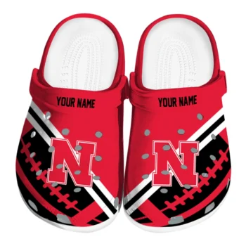 Personalized Nebraska Cornhuskers Football Motif Clogs
