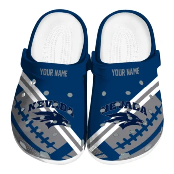 Personalized Nevada Wolf Pack Football Motif Clogs