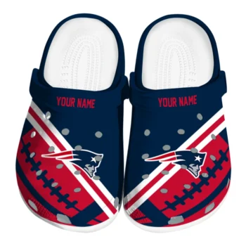 Personalized New England Patriots Football Motif Clogs