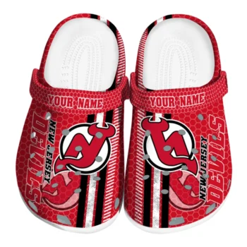 Personalized New Jersey Devils Contrasting Stripes Clogs
