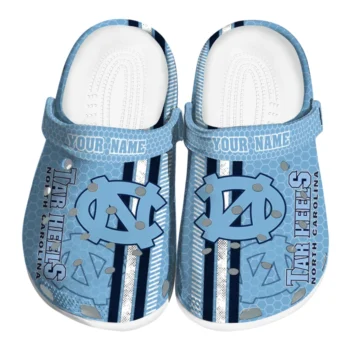 Personalized North Carolina Tar Heels Contrasting Stripes Clogs