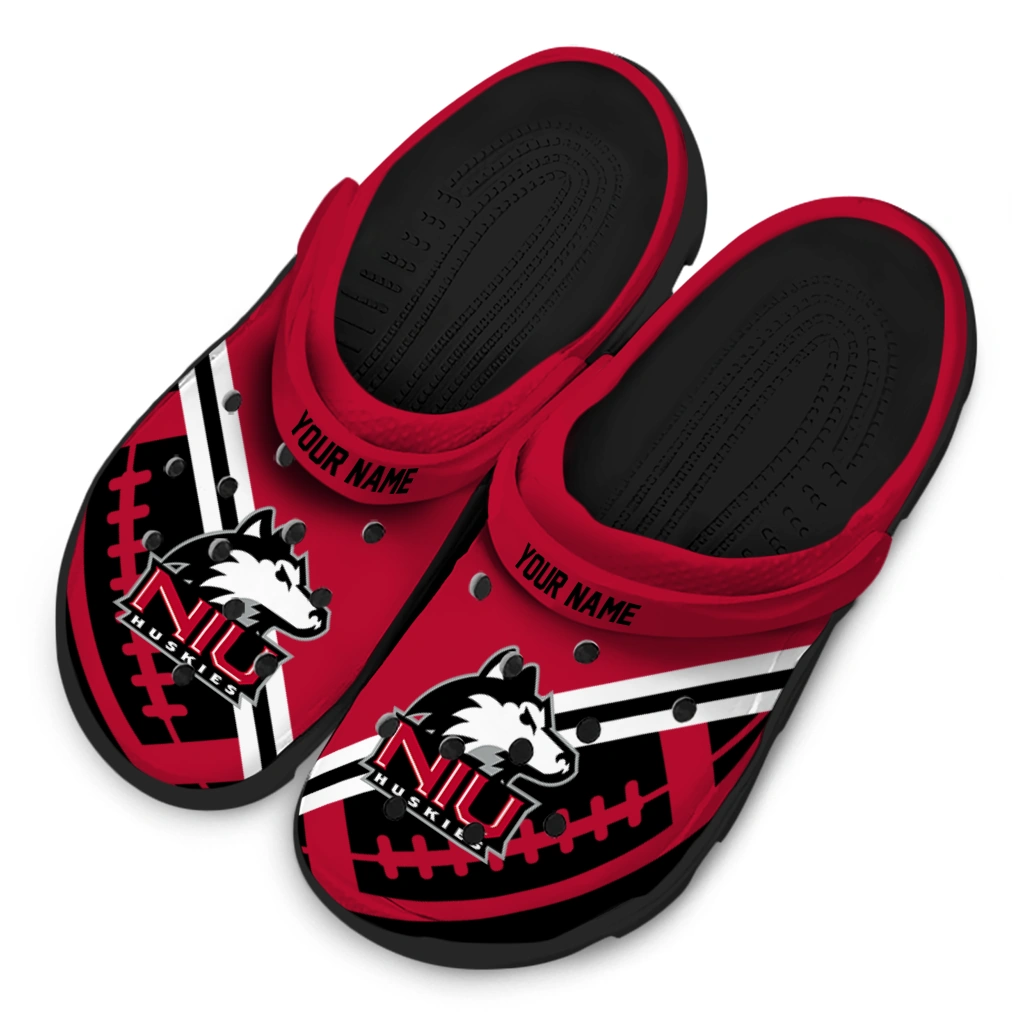 personalized-northern-illinois-huskies-football-motif-clogs-latest-model