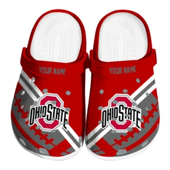 Personalized Ohio State Buckeyes Football Motif Clogs