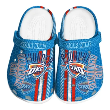 Personalized Oklahoma City Thunder Contrasting Stripes Clogs