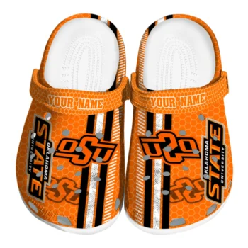 Personalized Oklahoma State Cowboys Contrasting Stripes Clogs