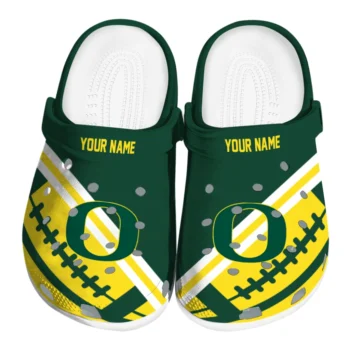 Personalized Oregon Ducks Football Motif Clogs