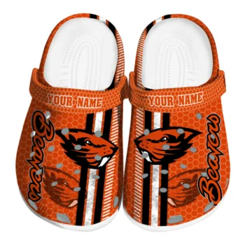 Personalized Oregon State Beavers Contrasting Stripes Clogs