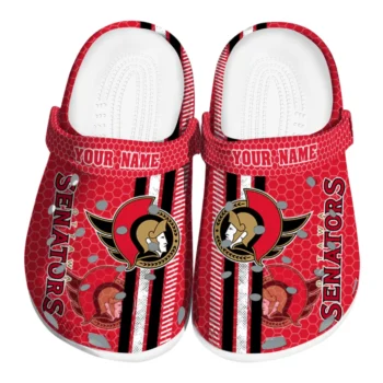 Personalized Ottawa Senators Contrasting Stripes Clogs