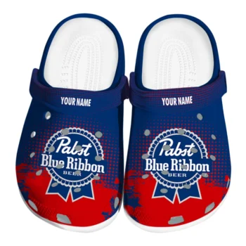 Personalized Pabst Blue Ribbon Blend Blue Red Clogs