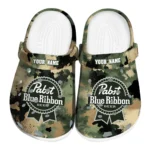 personalized-pabst-blue-ribbon-green-camou-green-brown-clogs-best-selling-hey-clogs.webp