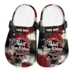personalized-pabst-blue-ribbon-plaid-red-black-clogs-best-selling-hey-clogs.webp