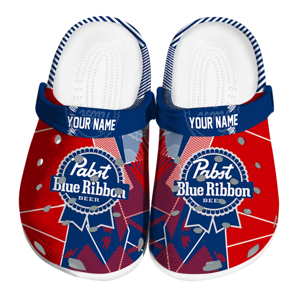 personalized-pabst-blue-ribbon-triangles-red-blue-clogs-best-selling-hey-clogs.webp personalized pabst blue ribbon triangles red blue clogs best selling hey clogs