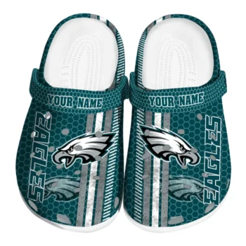 Personalized Philadelphia Eagles Contrasting Stripes Clogs
