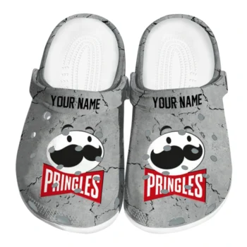 Personalized Pringles Concrete Pattern Gray Black Clogs