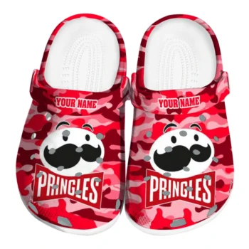Personalized Pringles Red Camou Red Pink Clogs