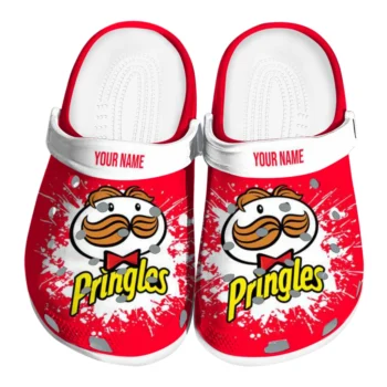 Personalized Pringles Red Splash Red White Clogs