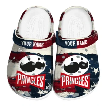 Personalized Pringles USA Flag Red White Clogs