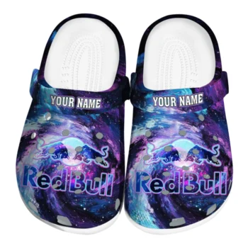 Personalized Red Bull Cosmos Purple Blue Clogs