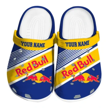Personalized Red Bull Speed Stripes Blue Yellow Clogs