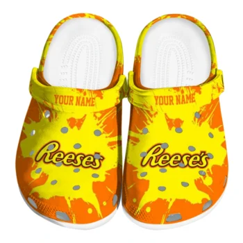 Personalized Reese's Burst Orange Yellow Clogs