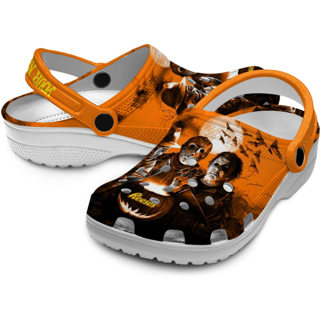 personalized-reeses-horror-faces-orange-black-clogs-high-quality-hey-clogs.webp