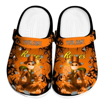Personalized Reese's Pumpkin Faces Orange Black Clogs