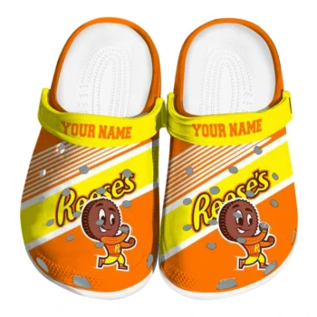 Personalized Reese_s Reese’s Mascot Icon Orange Yellow Clogs