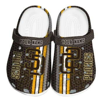 Personalized San Diego Padres Contrasting Stripes Clogs