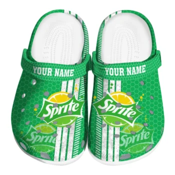 Personalized Sprite Green Design Green White Clogs