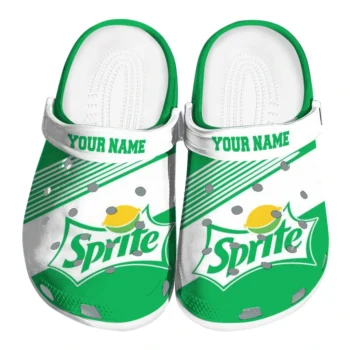 Personalized Sprite Lettering Green White Clogs