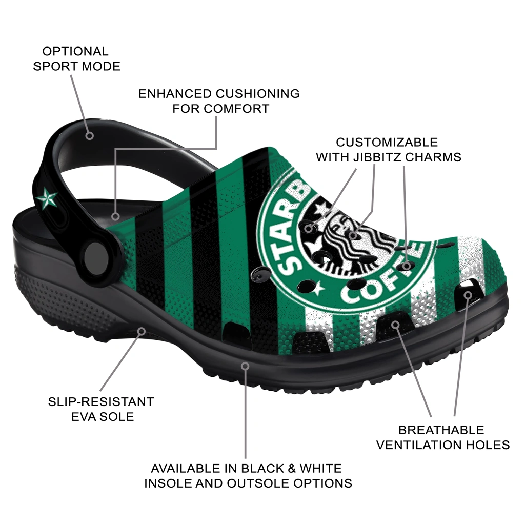personalized-starbucks-siren-emblem-green-black-clogs-new-arrival-hey-clogs.webp