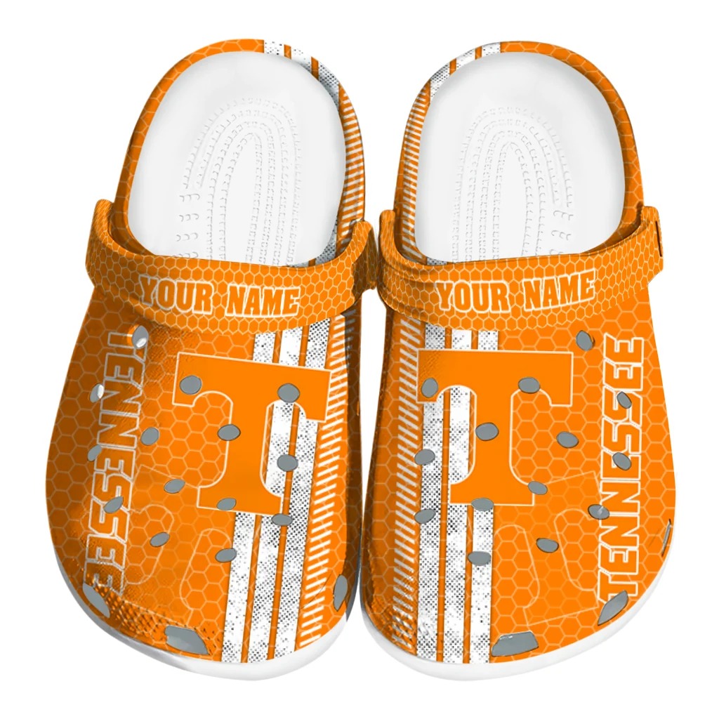 personalized-tennessee-volunteers-contrasting-stripes-clogs-best-selling personalized tennessee volunteers contrasting stripes clogs best selling