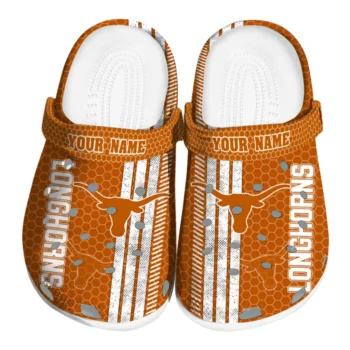 Personalized Texas Longhorns Contrasting Stripes Clogs