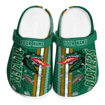 Personalized UAB Blazers Contrasting Stripes Clogs